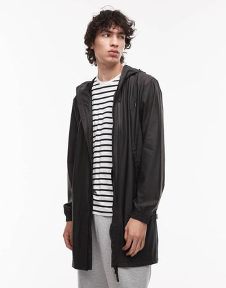 Rains 12080 Storm Breaker - Giacca impermeabile taglio lungo nera con zip-Nero