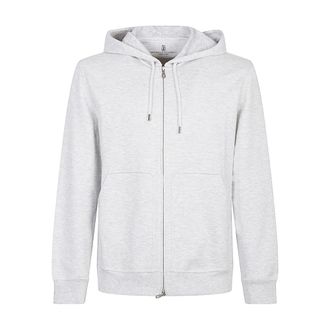 Brunello Cucinelli Zip-Up Hoodie - Heren - Sweatshirts & Hoodies - Grijs - Maat: 2XL Katoen