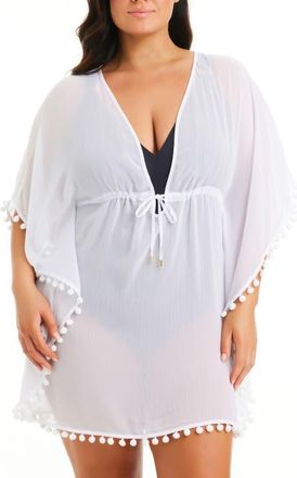 Bleu Rod Beattie Sheer Cover-Up Caftan in White at Nordstrom, Size 1 X
