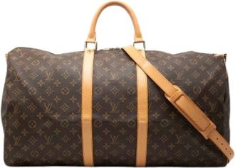 Louis Vuitton Pre-owned Keepall Bandouliere 55 - Dames - Vintage Weekendtas - Bruin - ONE Size - Leer - Vintage