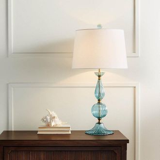 Frontgate Elsie Blown Glass Table Lamp - Clear - Frontgate