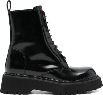 Gucci Stivaletti stringati in pelle - Nero