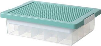 OEM Caja De Almacenamiento Transparente - Rejillas Para Contenedores - Organizaci&oacute;n De Pasatiempos - Doble Capa - 37x26x10cm - Verde