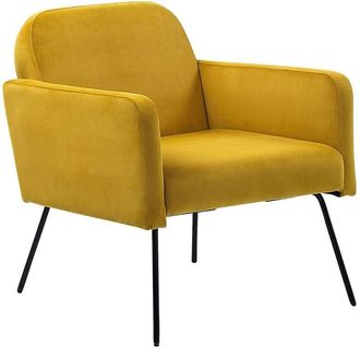 Beliani Beliani - Poltrona in tessuto giallo Narken