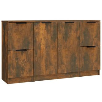 Berkfield Home Sideboards 3 pcs Smoked Oak Engineered Wood in Brown