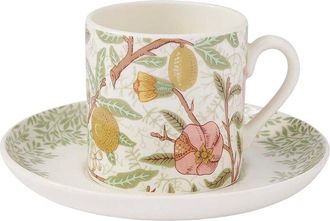 Spode Set Of 4 Morris & Co. Assorted Espresso Cups & Saucers