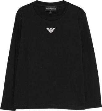 Emporio Armani logo long-sleeve top - kids - Cotton - 12 yrs - Blue