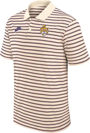 Nike LSU Legacy Striped Nike Mens Dri-FIT College Polo in Brown | 02LX0F25LOV-WT3