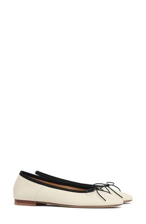 Mansur Gavriel Ballet Flat in Jasmine/Black at Nordstrom, Size 10.5Us