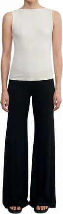 Enza Costa Silk Knit Sleeveless Boatneck Top In Canvas