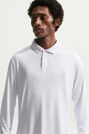 Nike Mens Par Dri-FIT Long-Sleeve Golf Polo in White | IQ7062-100