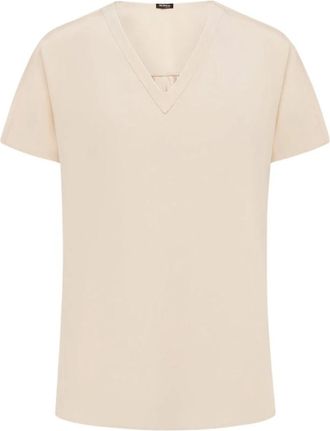 Kiton Tailored Silk T-Shirt - Dames - T-shirts - Beige - S - Tops