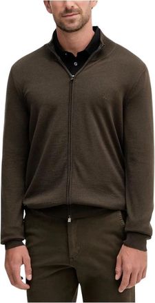 HUGO BOSS Balonso-L Full-Zip Cardigan - Heren - Vesten - Groen - 2XL - Wol - Truien & Vesten