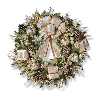 Frontgate 6 ft. Christmas Garland - Gilded Elegance Garland - Frontgate - Outdoor or Indoor Christmas Decorations