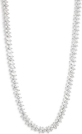 Nordstrom Marquise Cubic Zirconia Eternity Necklace in Clear- Silver at Nordstrom