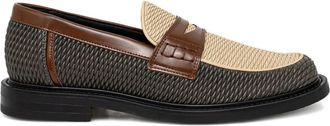 Filling Pieces Reed woven-panel loafers - Neutrals