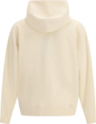Dsquared2 Mens Vintage Fade Short & Wide Fit Crewneck Ivory Cotton Sweatshirts Sweater