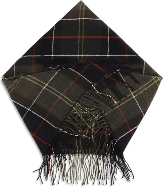 Barbour Womens Kirklees Tartan Scarf Multicolour Merino Wool Scarfs