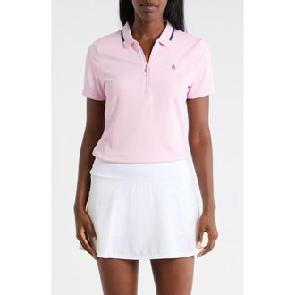 Original Penguin Tipped Quarter Zip Knit Polo in Charm Pink at Nordstrom Rack, Size X-Large