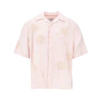 Wax London Camicia in lino con ricami floreali Didcot - - Shirts - Uomo - Rosa - L