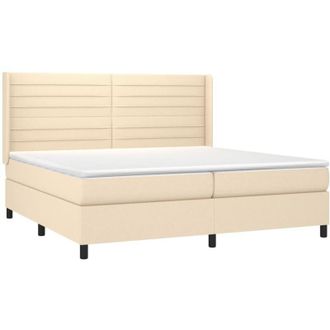 vidaXL Vidaxl - Cama Box Spring Colch&oacute;n Y Luces Led Tela Crema 200x200 Cm