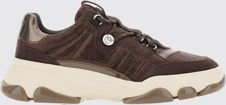 Pinko Sneakers low top in pelle e suede con logo metallico Love Birds