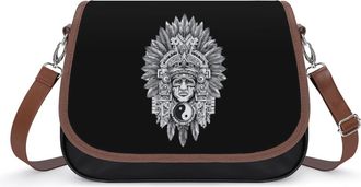 Generic Ancient Tribal Mask Yin And Yang Fashion Womens Crossbody Bags Novelty Handbag Shoulder Bag Purse