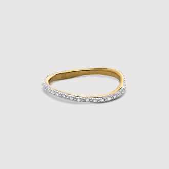 Monica Vinader Gold Riva Wave Eternity Diamond Ring Diamond