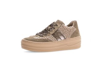Gabor Steam Taupe Suede Womens Trainers 73.350.14