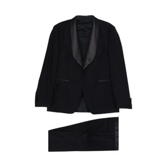 Tagliatore Single Breasted Suits, male, Black, Size: L Suit Tagliatore