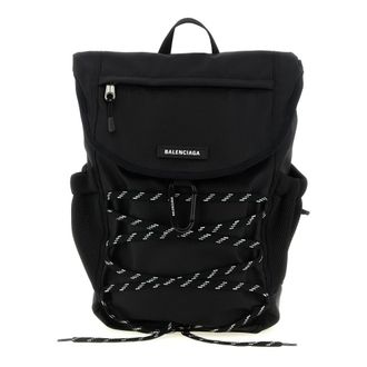 Balenciaga Carabiner-Detail Lace-Up Backpack - male - Balenciaga - Backpacks - Black - ONE SIZE - Bags