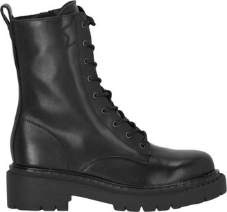 Ash Dover Leren Veterlaarzen - Dames - Veterlaarzen - Zwart - 38 EU - Leer - Schoenen