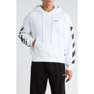 Off-white Diagonal Helvetica Graphic Hoodie in White And Black at Nordstrom Rack, Size Xx-Small