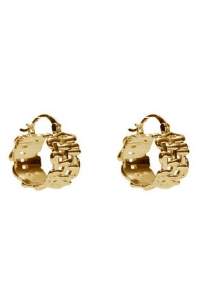 Argento Vivo Textured Huggie Hoop Earrings in Gold at Nordstrom