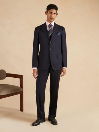 Oliver Brown Mayfair Tailored Fit Suit - Navy Twill Wool