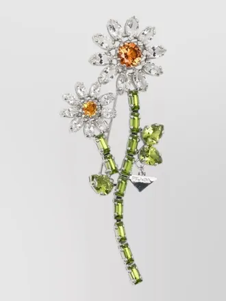 Prada crystal-embellished brooch