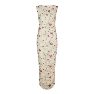 Neo Noir Artiest Mesh Jurk Room Draperen Silhouet - Dames - Maxi kleedjes - Veelkleurig - XS - Kleedjes