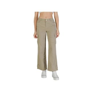 Only Wide Trousers, female, Beige, Size: 2XS Cotton Straight-Leg Pants
