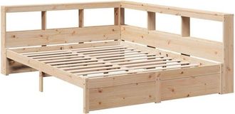 vidaXL Bookcase Bed without Mattress 160x200 cm Solid Wood Pine Vidaxl