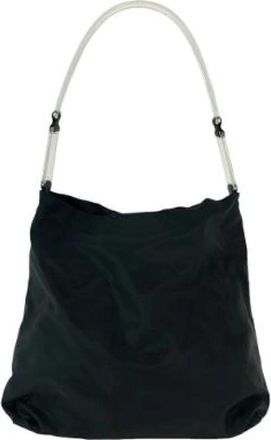 Prada Pre-owned Tessuto Nylon Hobo Bag - Dames - Vintage Schoudertas - Zwart - ONE Size - Nylon - Vintage