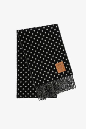 Ganni Black Wool Knit Scarf
