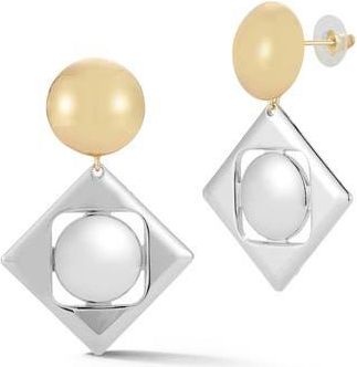 Sphera Milano Large Two-Tone Drop Earrings in Gold at Nordstrom Rack