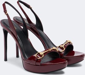 Gucci Donna patent leather platform sandals