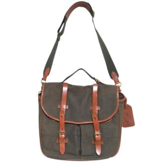 Ralph Lauren Pre-owned Cross Body Bags, male, Brown, Size: ONE SIZE Pre-owned Leather Canvas 2way Messenger Bag