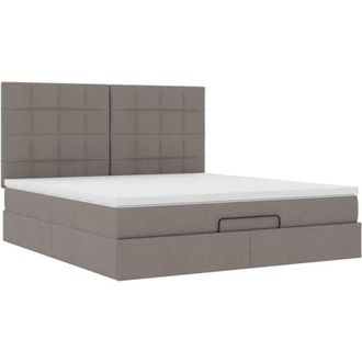 vidaXL Estructura De Cama Otomana Colch&oacute;n Tela Gris Pardo 180x200 Cm Vidaxl