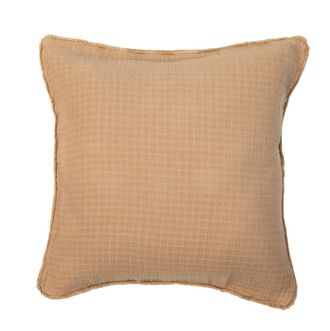 Maison d'&eacute;t&eacute; Funda de coj&iacute;n gasa de algod&oacute;n color camel 65 X 65 cm