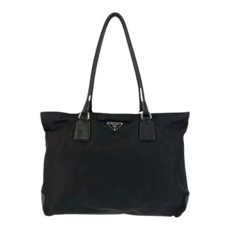Prada Pre-owned Tote Bags, female, Black, Size: ONE SIZE Pre-owned Nylon Tote Bag