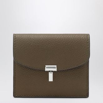 Toteme Taupe grained-leather T-lock card holder