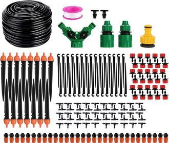 OEM Kit De Riego Por Goteo Y Nebulizaci&oacute;n De 50 M Con Manguera, Boquillas Ajustables Y Acoplamientos R&aacute;pidos Y Autom&aacute;ticos (50 M)