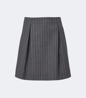 Valentino Pinstripe virgin wool miniskirt